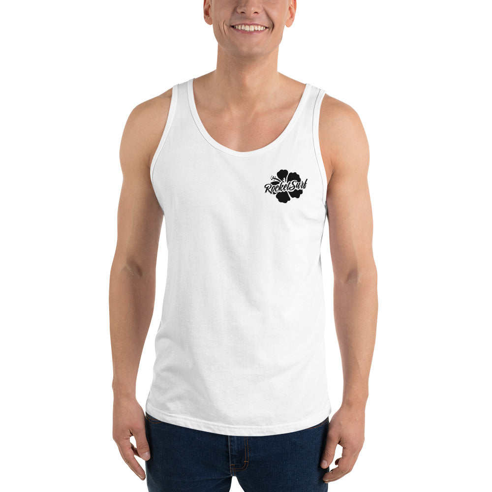 Unisex Tank Top Black Flower