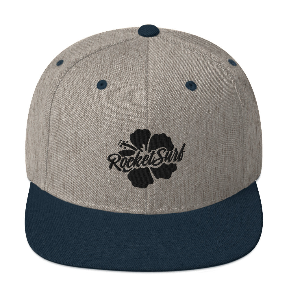 Snapback Hat Black Flower