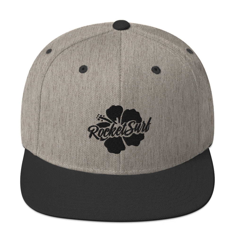 Snapback Hat Black Flower