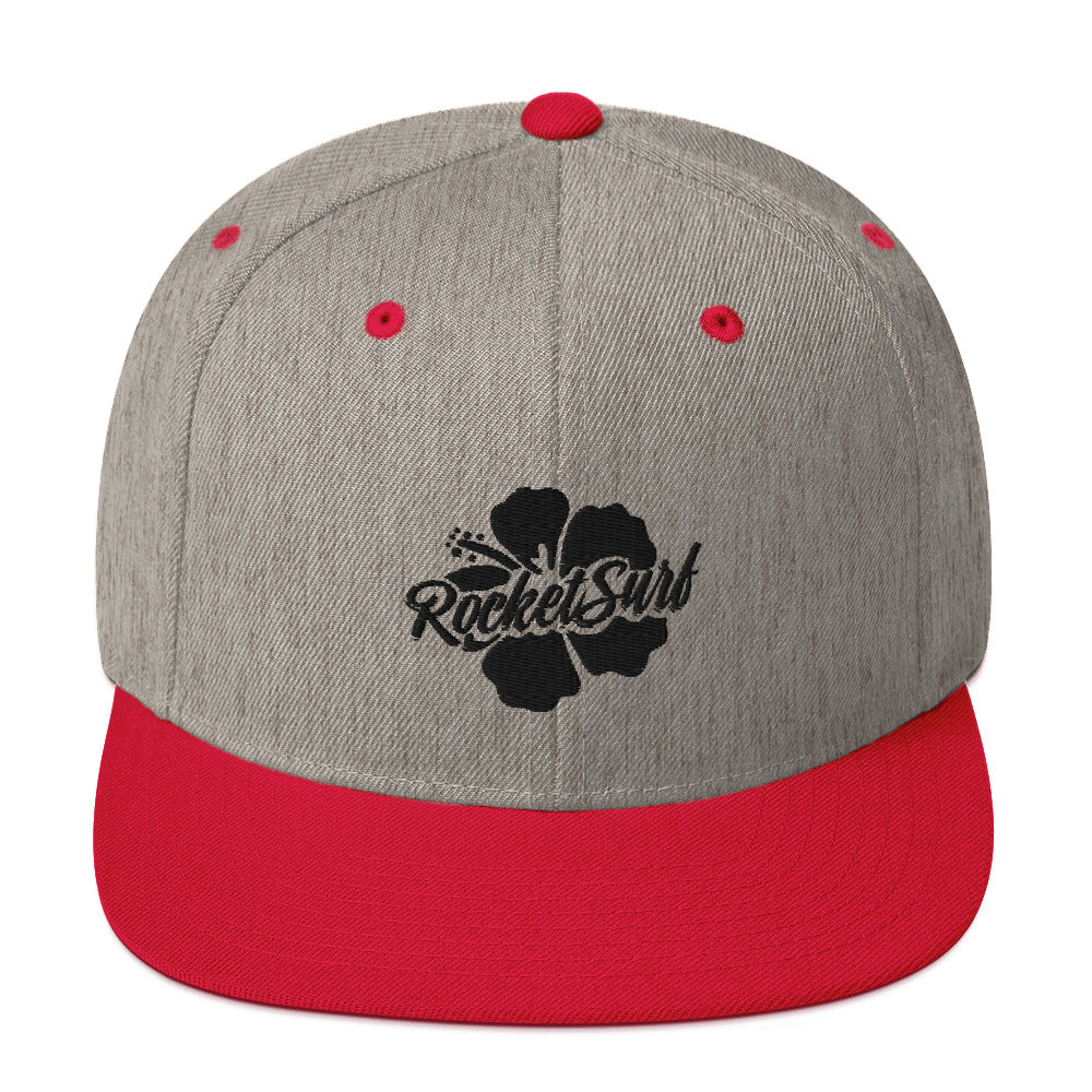 Snapback Hat Black Flower