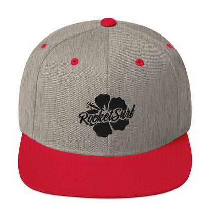 Snapback Hat Black Flower