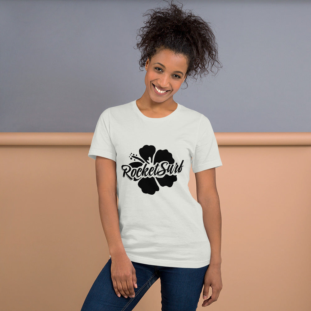 Short-Sleeve Unisex T-Shirt Black Flower