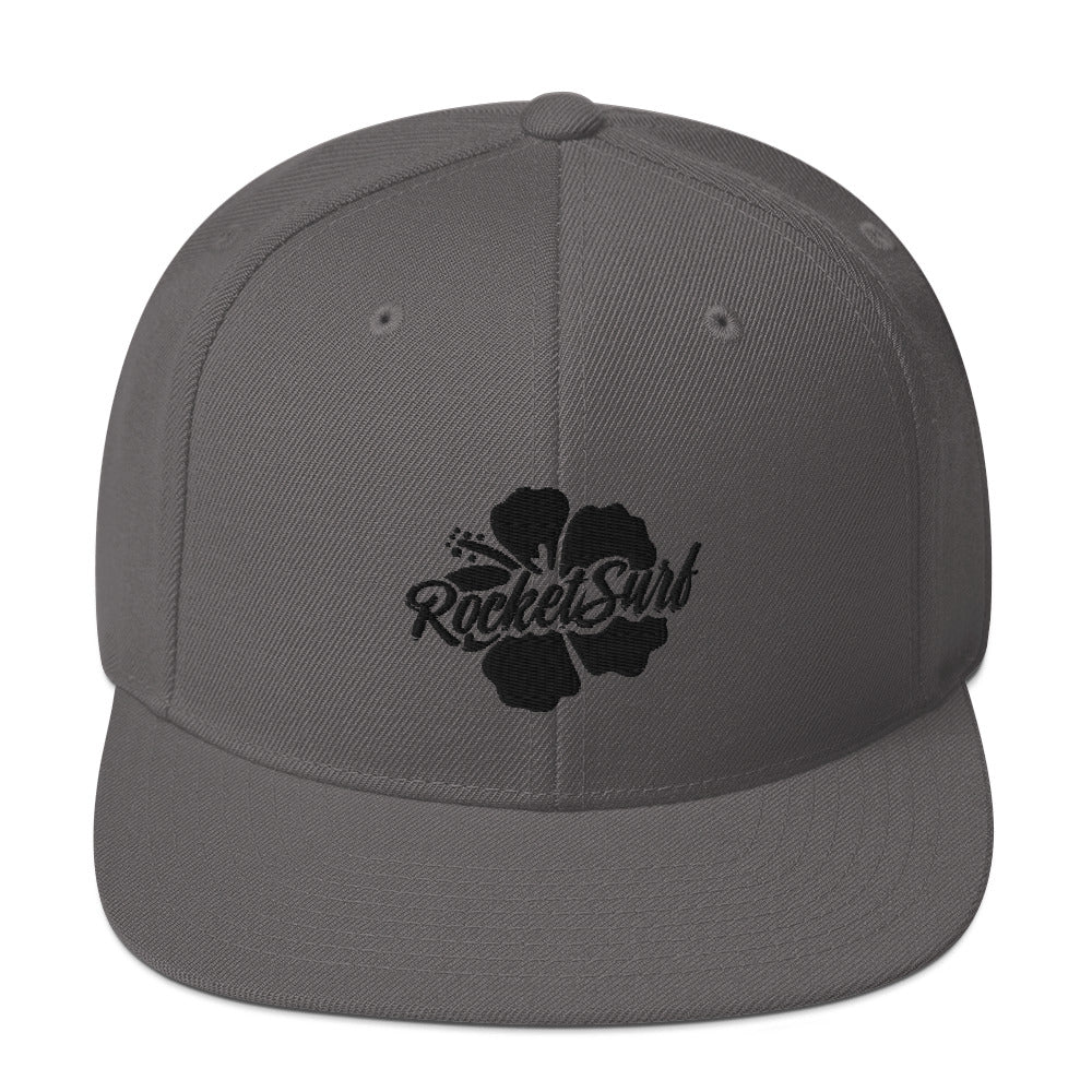 Snapback Hat Black Flower