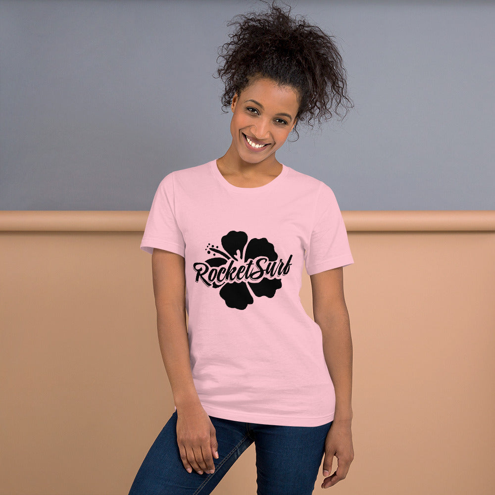 Short-Sleeve Unisex T-Shirt Black Flower