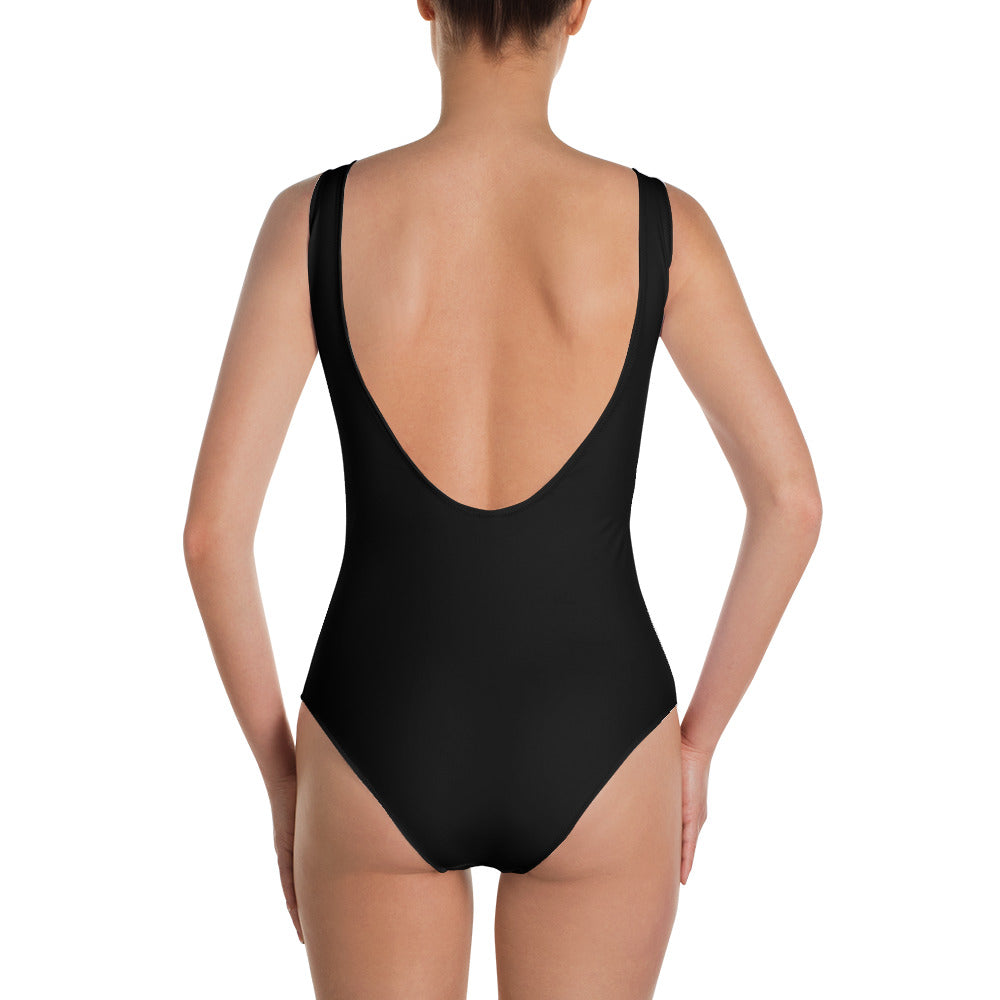One-Piece Swimsuit - White Flower - Shadow