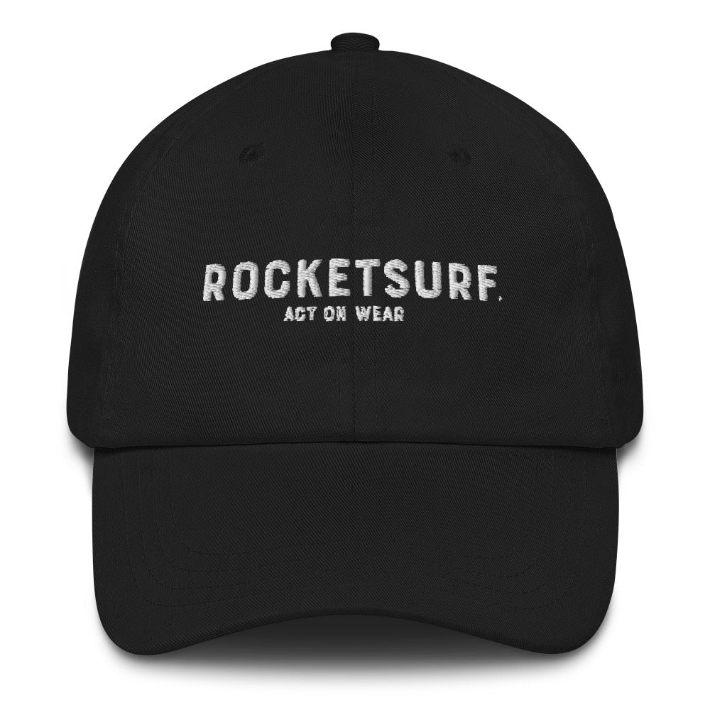 RocketSuf Logo Black Dad hat