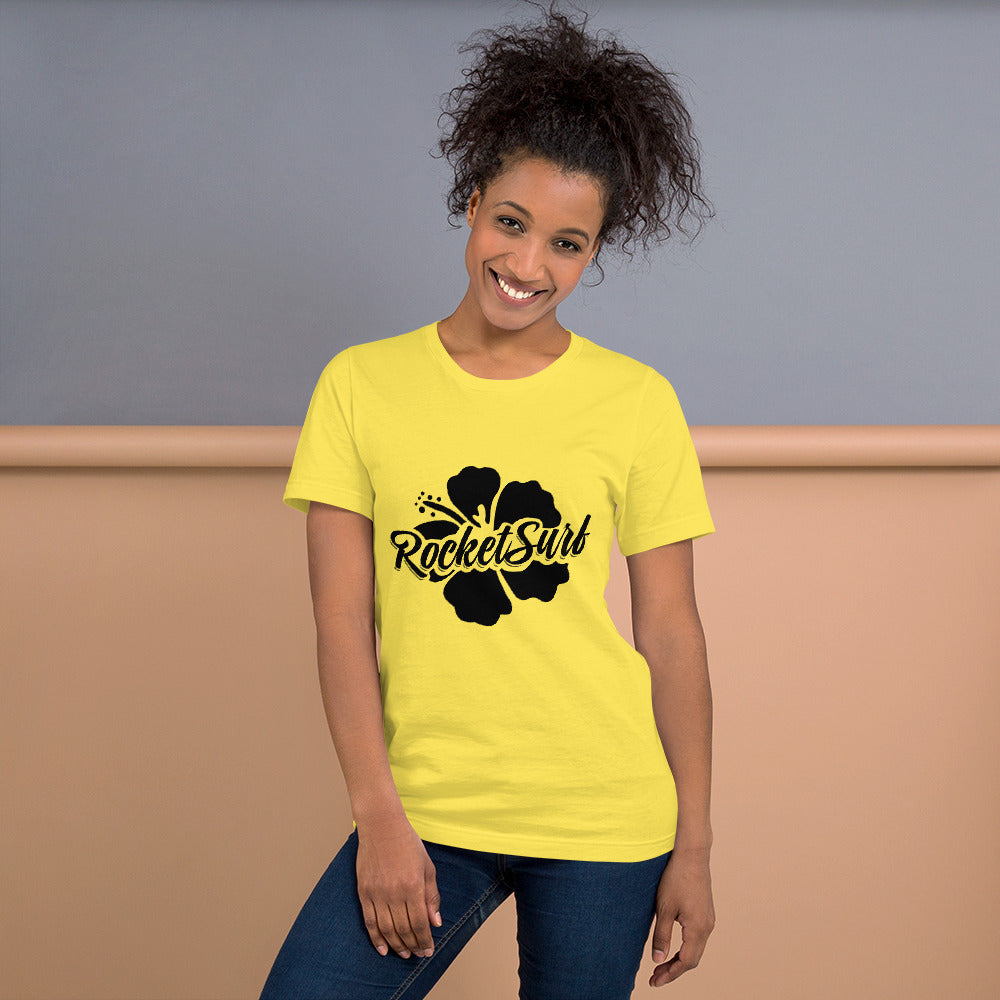 Short-Sleeve Unisex T-Shirt Black Flower