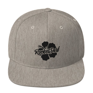 Snapback Hat Black Flower
