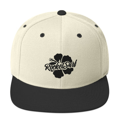 Snapback Hat Black Flower