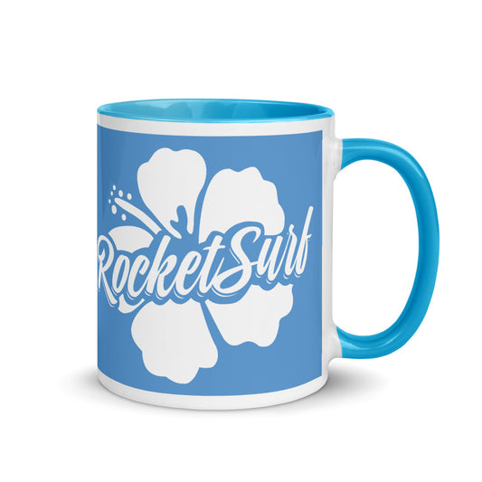 White Flower Mug with Color Inside