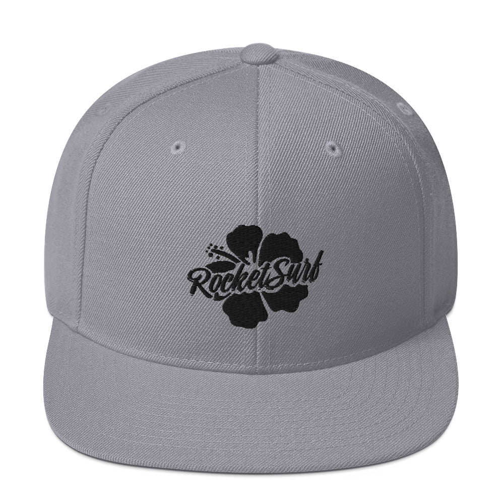 Snapback Hat Black Flower