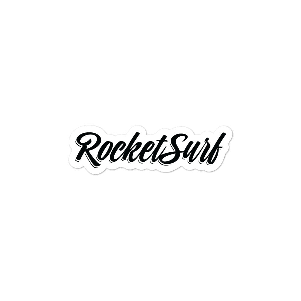 Surfboard Waterproof Vinyl Sticker - RocketSurf script logo
