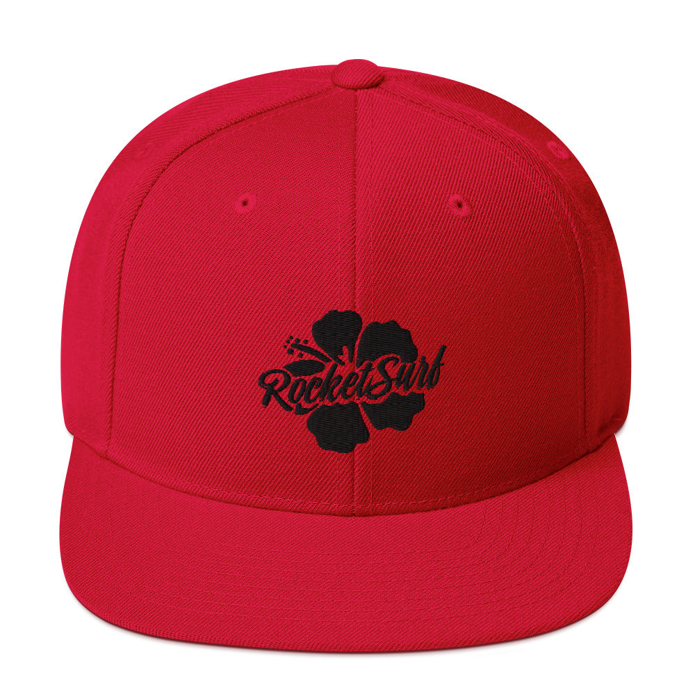 Snapback Hat Black Flower