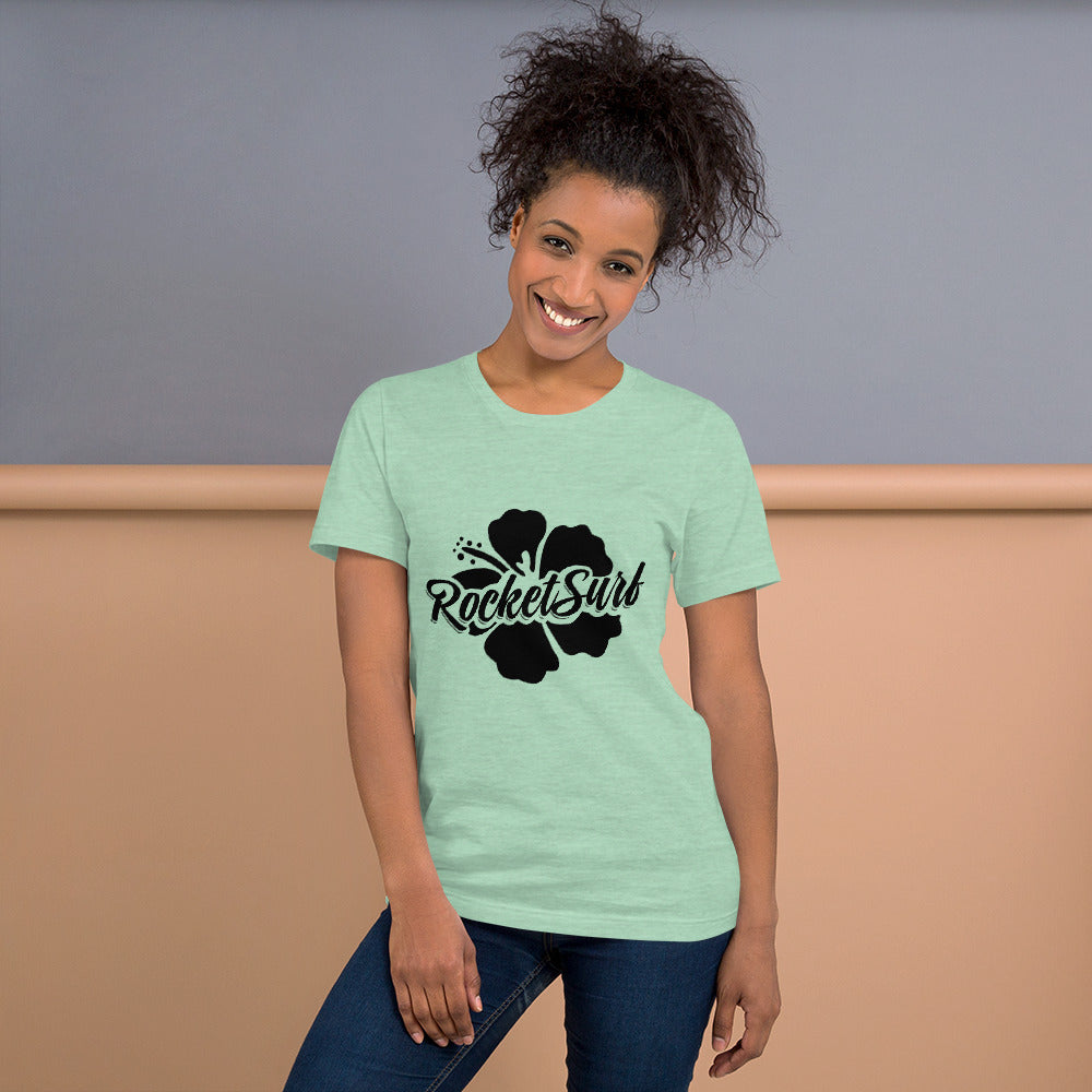 Short-Sleeve Unisex T-Shirt Black Flower