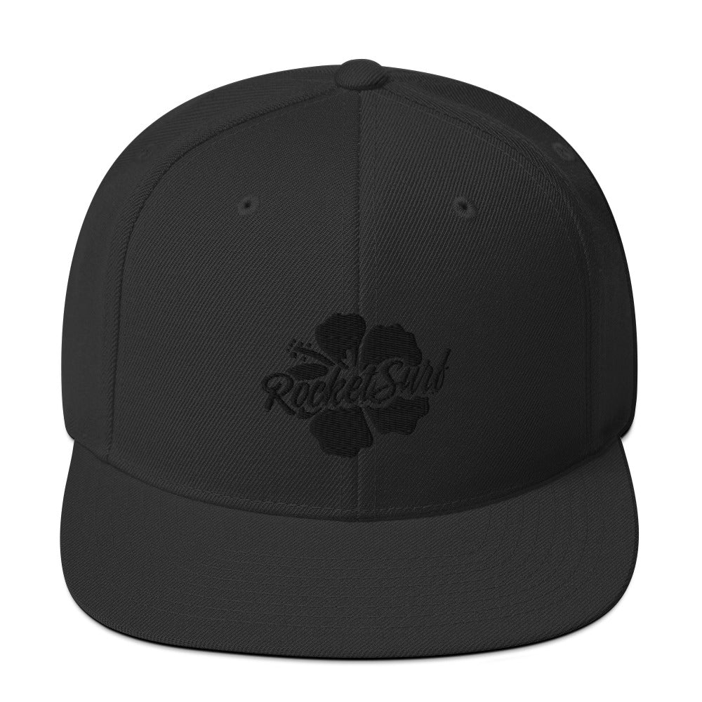 Snapback Hat Black Flower