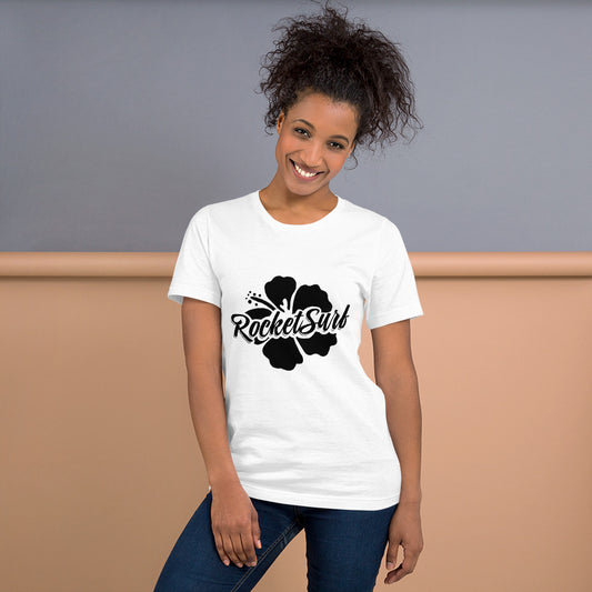 Short-Sleeve Unisex T-Shirt Black Flower
