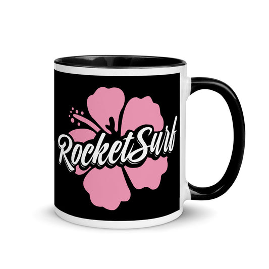 Blue Flower Mug with Color Inside