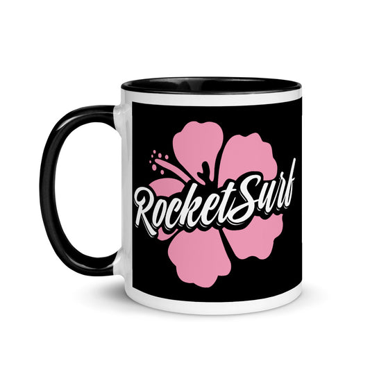 Blue Flower Mug with Color Inside