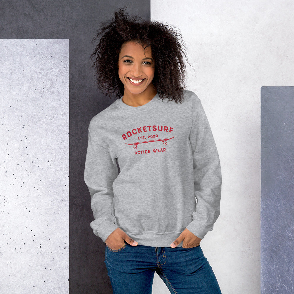 Unisex Sweatshirt - RocketSurf Skate Club Red Lettering