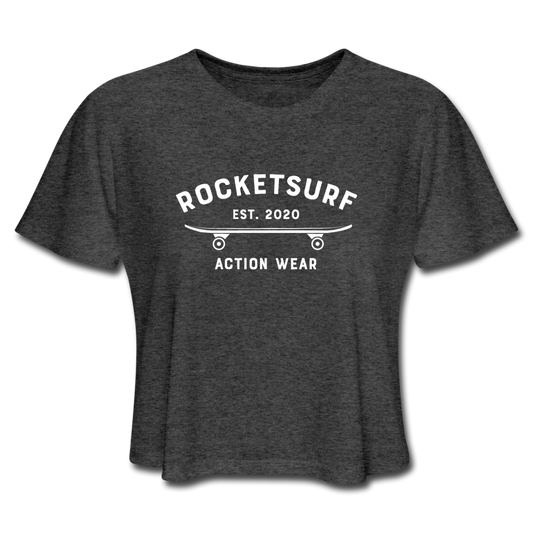 Women's Cropped Skate T-Shirt - deep heather