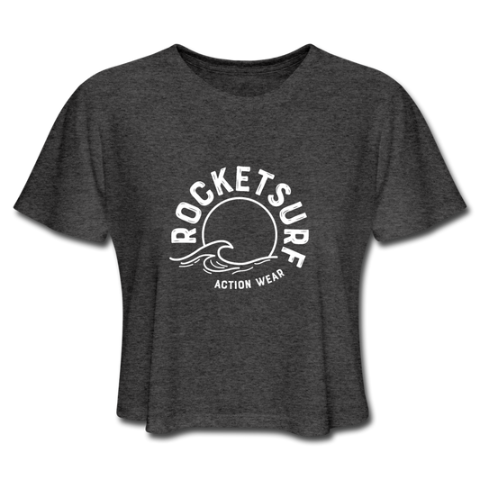 Women's Cropped Surf T-Shirt - deep heather