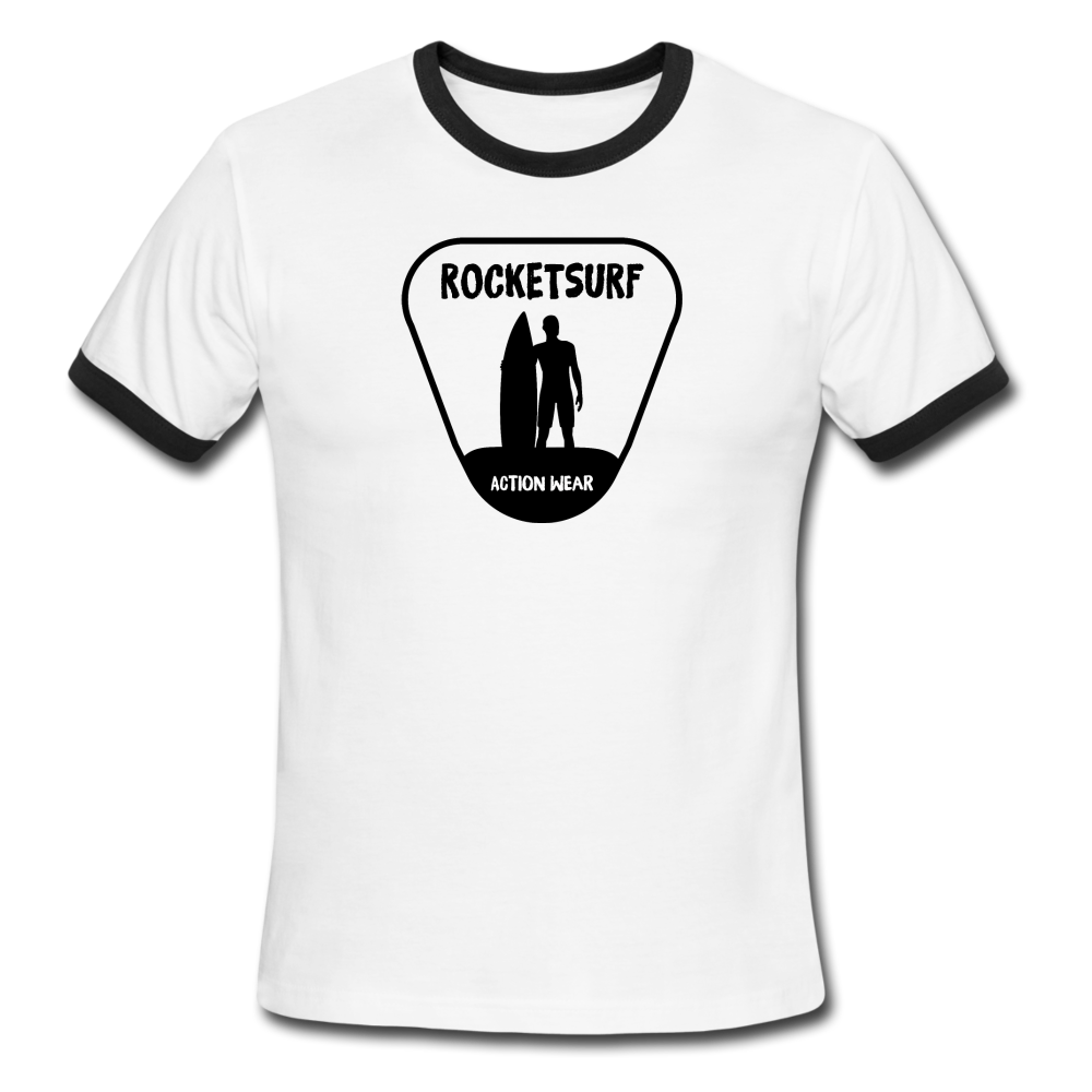 Men's Ringer Surf Dude T-Shirt - white/black