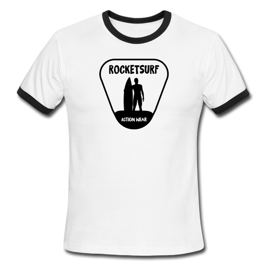 Men's Ringer Surf Dude T-Shirt - white/black