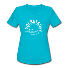 Cargar imagen en el visor de la galería, Women&#39;s Moisture Wicking Performance T-Shirt - turquoise