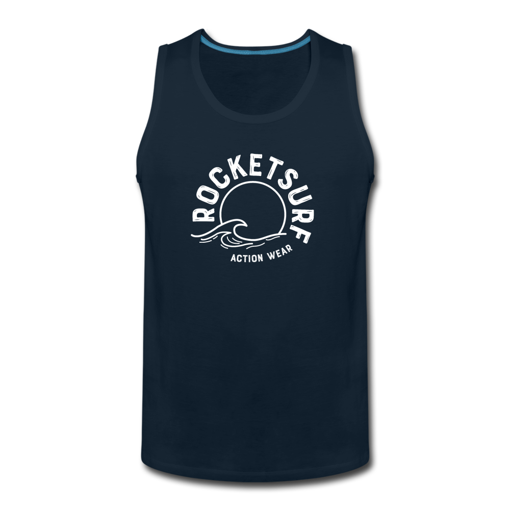 Men’s Premium Tank - Wave Logo - deep navy