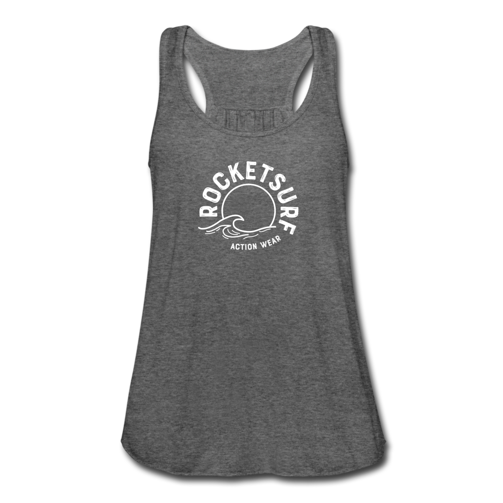Women's Flowy Tank Top - Wave Logo - deep heather