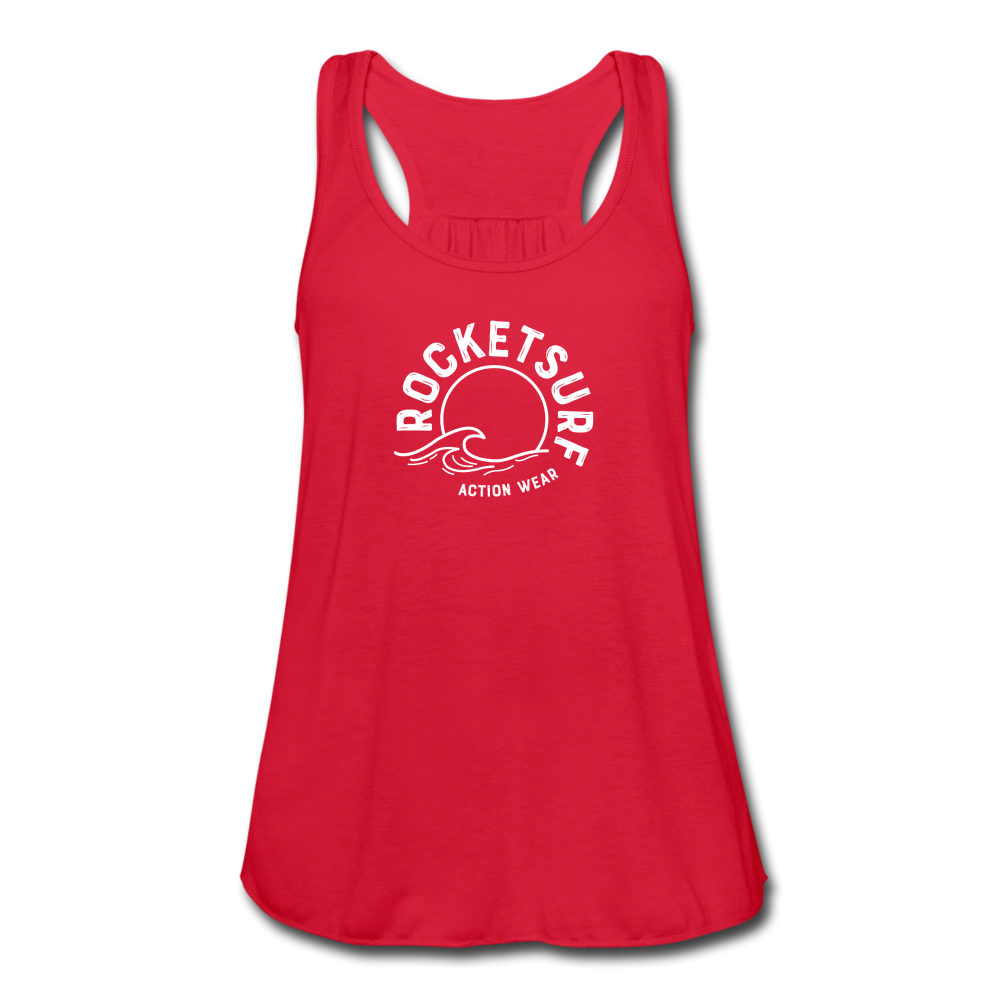 Women's Flowy Tank Top - Wave Logo - red