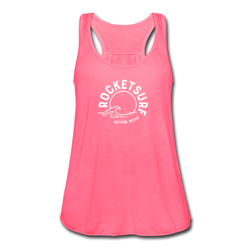 Women's Flowy Tank Top - Wave Logo - neon pink