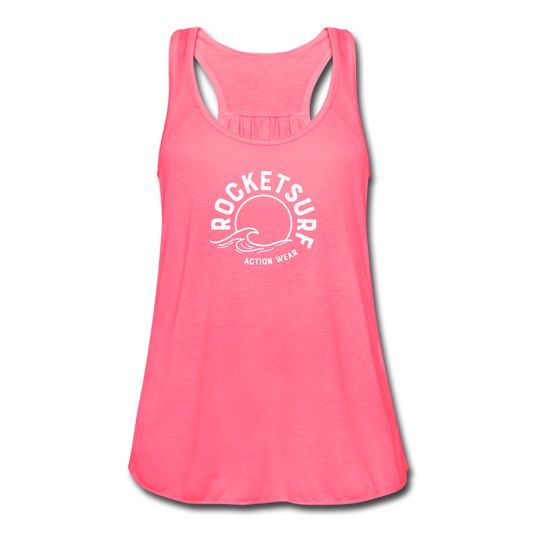 Women's Flowy Tank Top - Wave Logo - neon pink