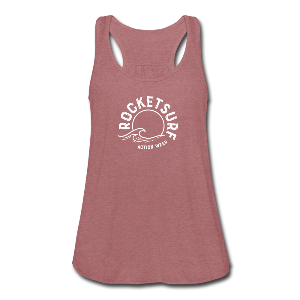 Women's Flowy Tank Top - Wave Logo - mauve