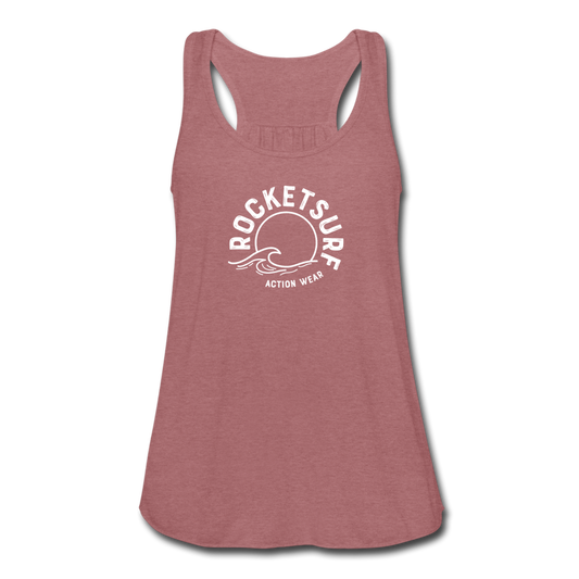 Women's Flowy Tank Top - Wave Logo - mauve