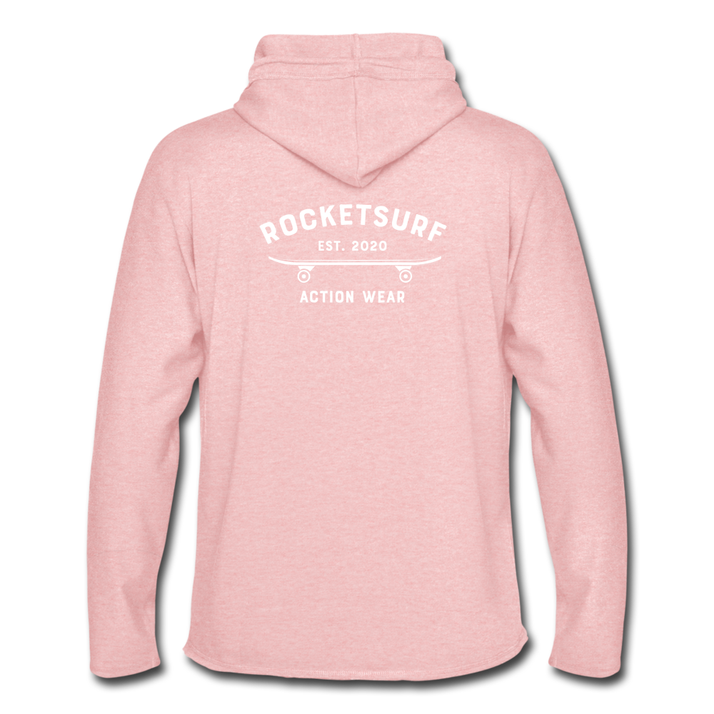 Unisex Lightweight Terry Hoodie - Skate Club - cream heather pink