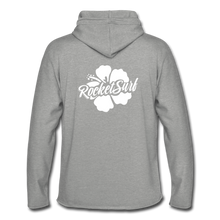 Load image into Gallery viewer, Unisex Lightweight Terry Hoodie - White Flower - heather gray
