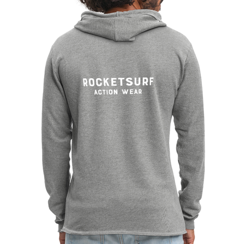 Unisex Lightweight Terry Hoodie - RocketSurf Logo - heather gray