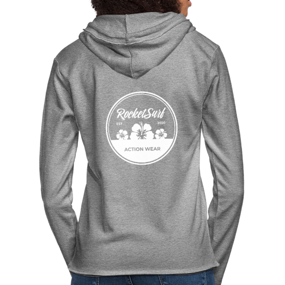 Unisex Lightweight Terry Hoodie - Round Flowers - heather gray