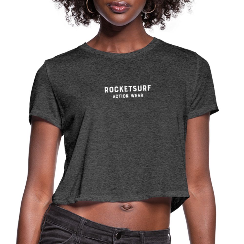 Women's Cropped T-Shirt - RocketSurf Logo - deep heather