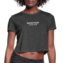 Carregar imagem no visualizador da galeria, Women&#39;s Cropped T-Shirt - RocketSurf Logo - deep heather