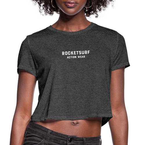 Women's Cropped T-Shirt - RocketSurf Logo - deep heather