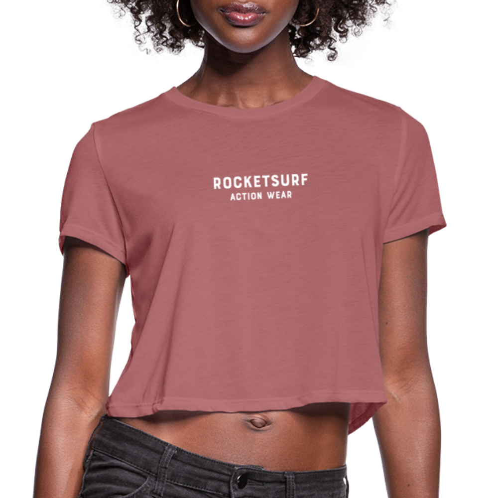 Women's Cropped T-Shirt - RocketSurf Logo - mauve