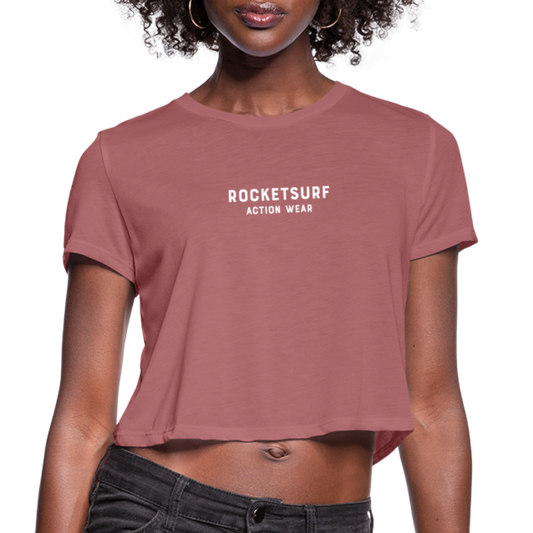 Women's Cropped T-Shirt - RocketSurf Logo - mauve