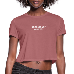 Women's Cropped T-Shirt - RocketSurf Logo - mauve
