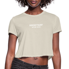 Carregar imagem no visualizador da galeria, Women&#39;s Cropped T-Shirt - RocketSurf Logo - dust