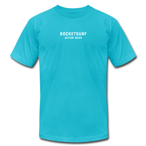 Unisex Jersey T-Shirt by Bella + Canvas - RocketSurf Logo - turquoise