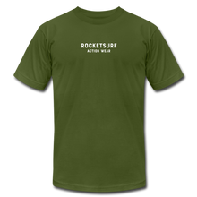 Load image into Gallery viewer, Unisex Jersey T-Shirt by Bella + Canvas - RocketSurf Logo - olive