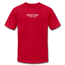 Load image into Gallery viewer, Unisex Jersey T-Shirt by Bella + Canvas - RocketSurf Logo - red