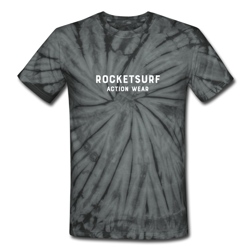 Unisex Tie Dye T-Shirt - RocketSurf Logo - spider black